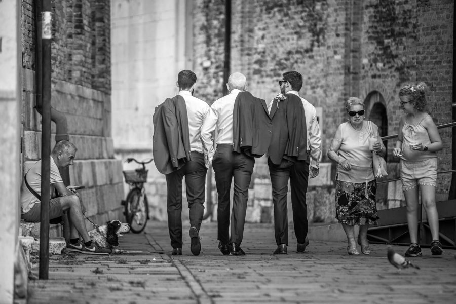 destination wedding treviso italy walking street groom bestman father preparations