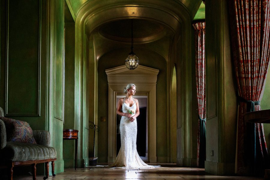 bride in an elegant wedding dress by john fox wedding photography
