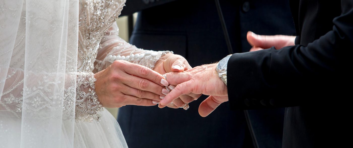 bride and groom rings ceremony at kilworth house, leicestershire by john fox photography